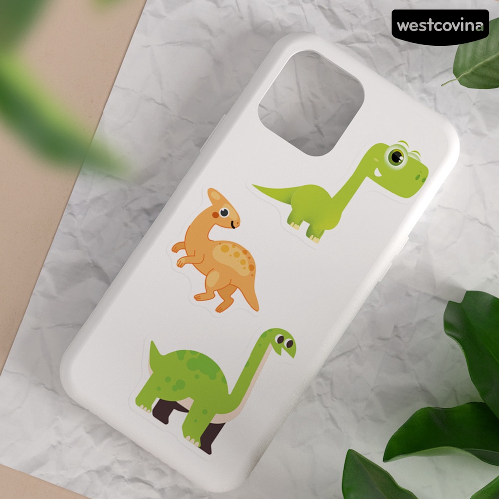 [WSTN]✎Bộ 50 Miếng Dán Trang Trí Hình Khủng Long Hoạt Hình Dễ Thương Bằng PVC Chống Thấm Nước DIY