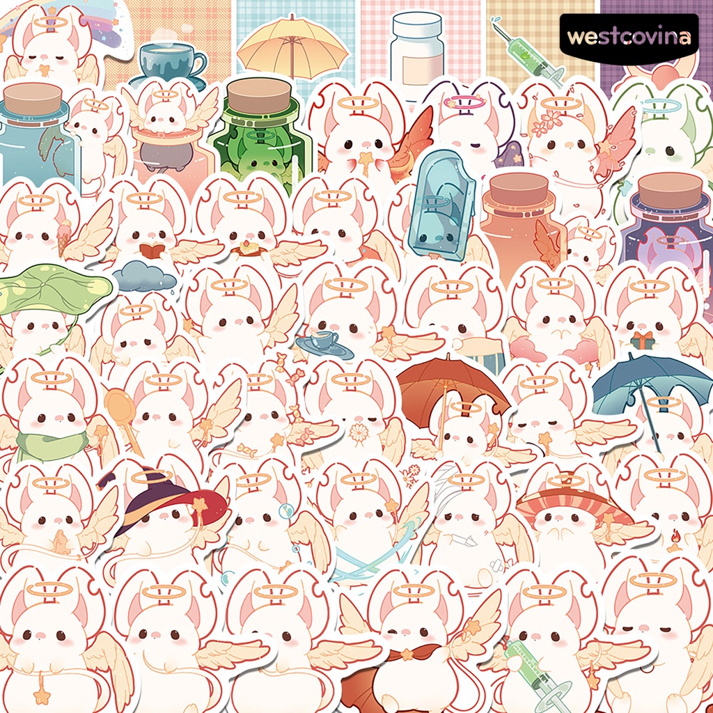 [WSTN] [WSTN]✎Set 50 Miếng Dán Trang Trí Laptop Bằng PVC Trong Suốt Họa Tiết Chuột Dễ Thương DIY