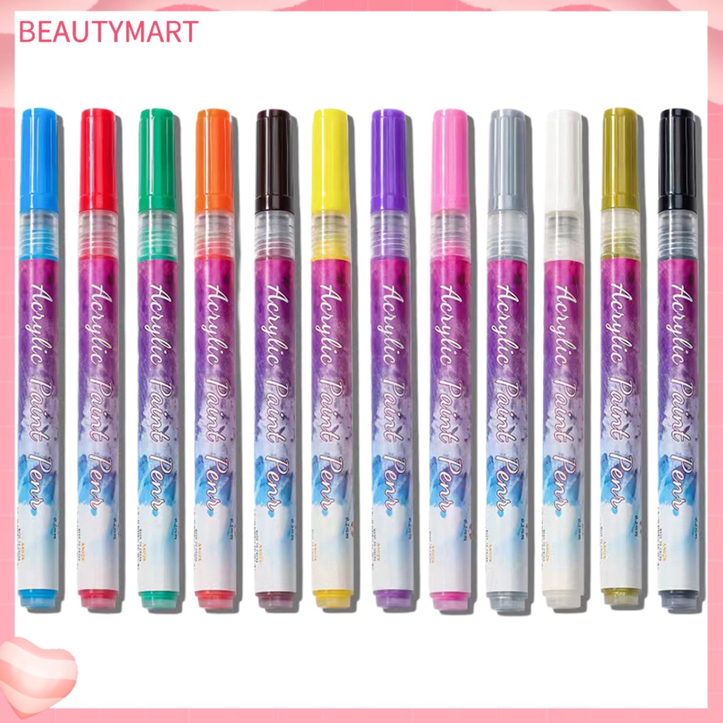 Bộ 12 Bút Vẽ Móng Nghệ Thuật Nhanh Khô Đường Kẻ Chính Xác Chống Thấm Nước