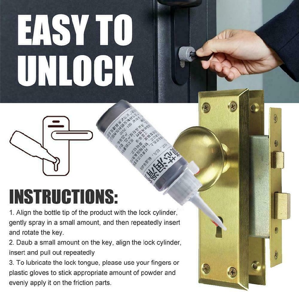 Graphite Fine Powder Lubricant for Lock Locksmith Cylinder Car Padlock Rand Tool