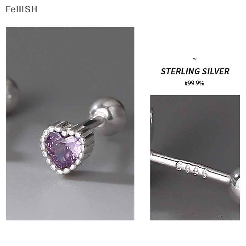 1 Đôi Bông Tai Bạc S999 Hình Trái Tim Xoắn Ốc Dành Cho Nữ 439br