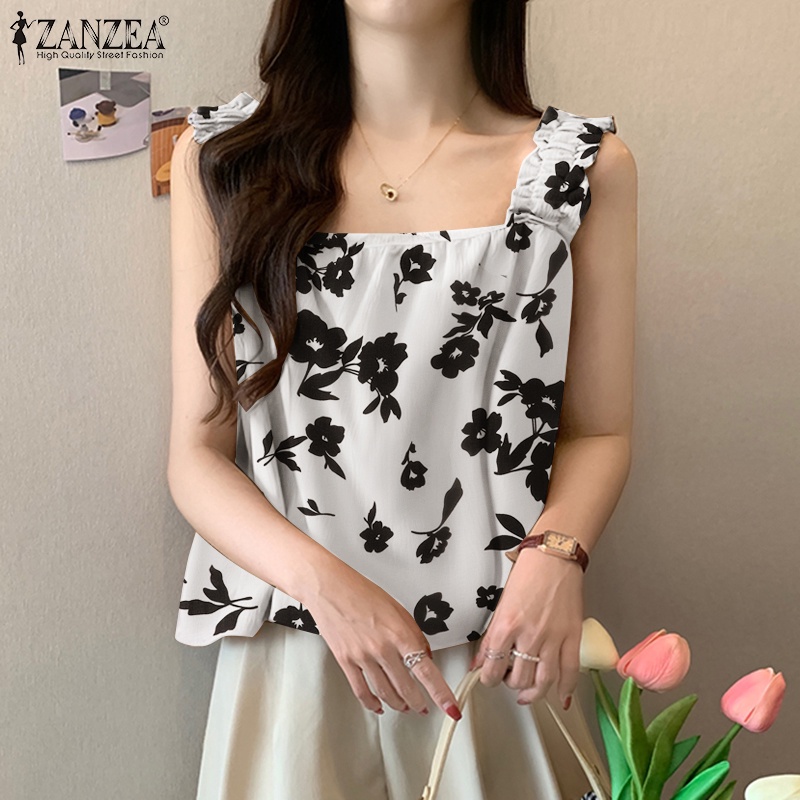 Zanzea Áo Nữ Không Tay Cổ Vuông Phong Cách Hàn Quốc Thời Trang