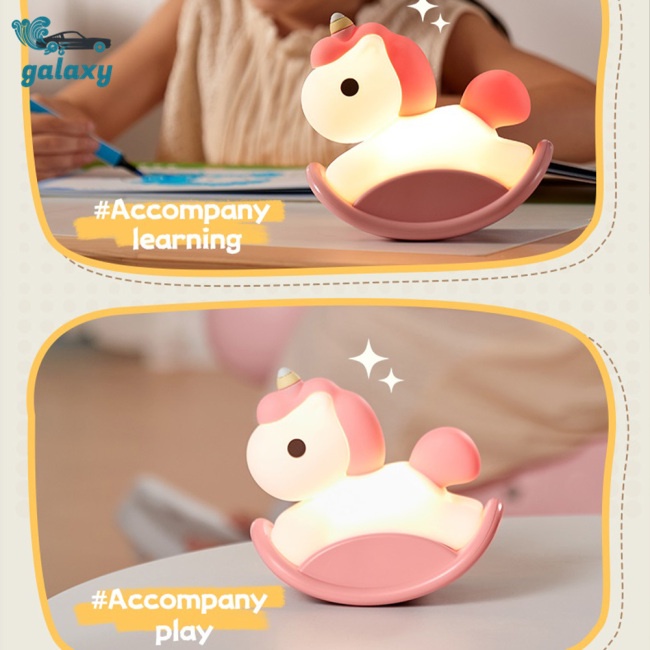 Galaxy Đèn Ngủ Hình Ngựa Trojan Dễ Thương Có Thể Sạc Lại Bằng Cổng Usb Trang Trí Phòng Ngủ Trẻ Em