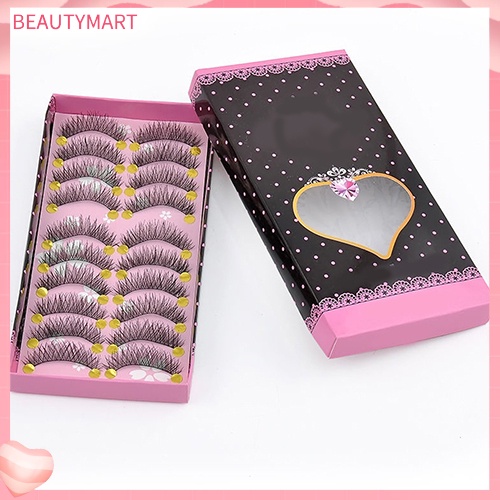 Bộ 10 Cặp Lông Mi Giả Dày Tự Nhiên Trang Điểm Xinh Đẹp