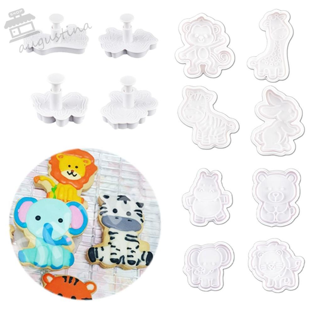 AUGUSTINA Bộ Khuôn Cắt Bánh Hình Động Vật Bằng Nhựa