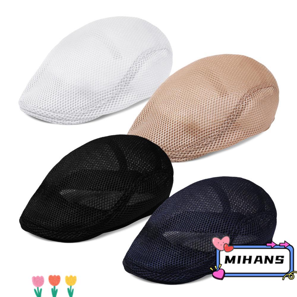 MIH Mũ Beret Phối Lưới Thoáng Khí Thời Trang