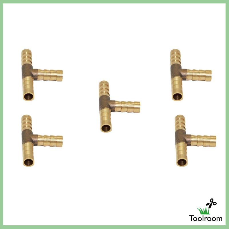 Set 5 Đầu Nối Ống Nhiên Liệu Hình Chữ T Bằng Đồng Thau Kích Thước 4mm