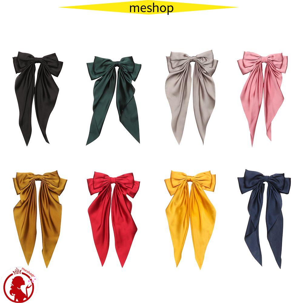 ME Kẹp Tóc Đuôi Ngựa Bằng Ruy Băng Chiffon Màu Trơn