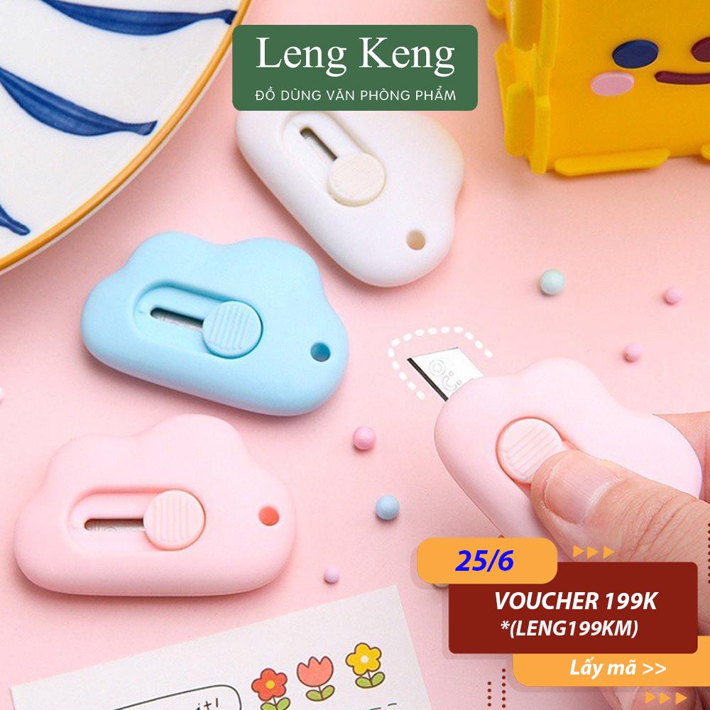 Dao rọc giấy mini hình đám mây văn phòng phẩm Leng Keng làm móc khóa siêu tiện lợi
