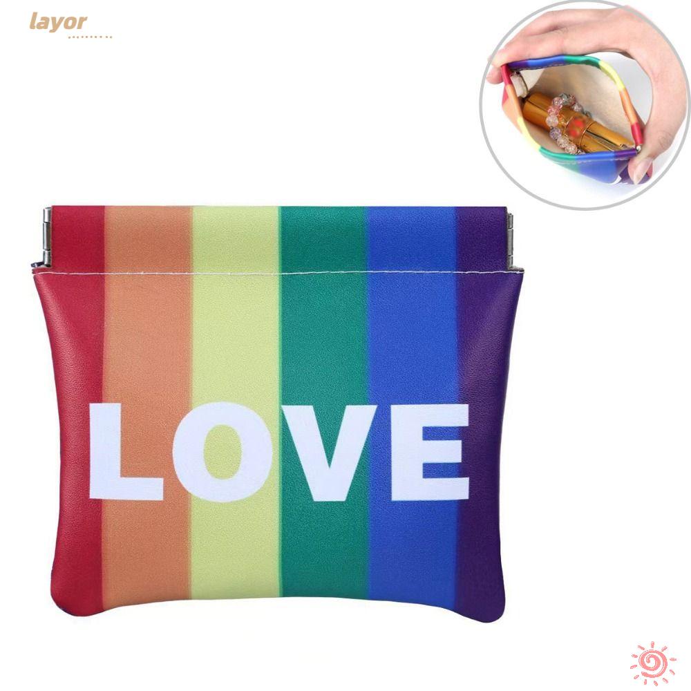 LAY Túi Đựng Mỹ Phẩm Son Môi Tự Động Đóng Đinh Màu Cầu Vồng Dùng Khi Đi Du Lịch
