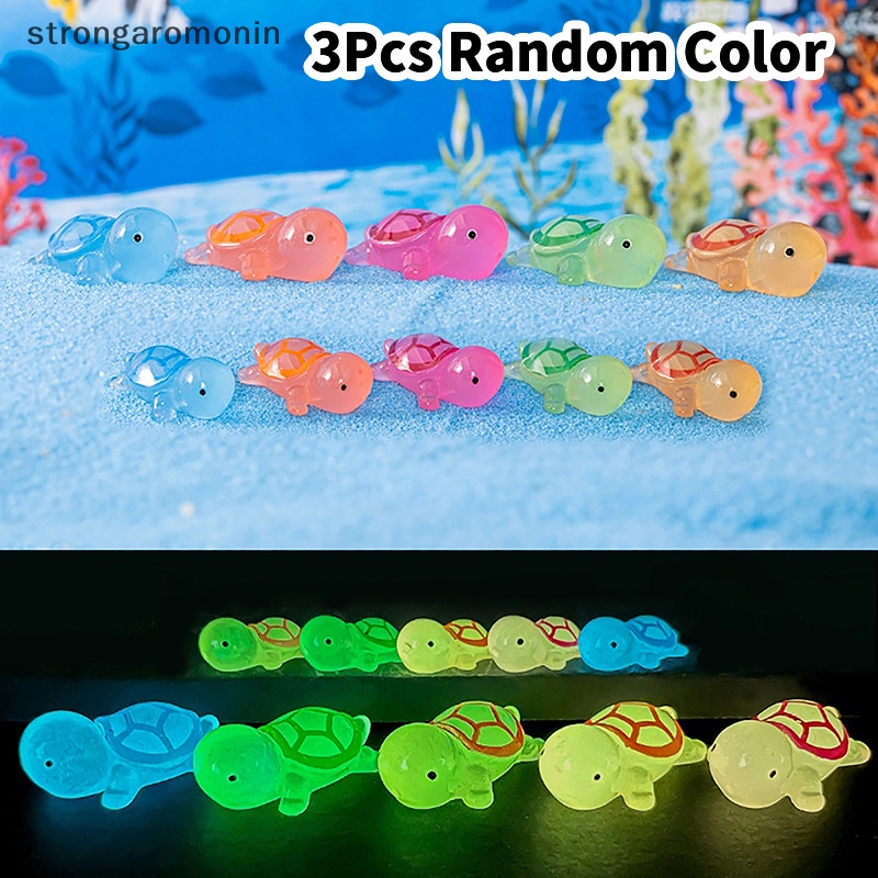 Bộ 3 Tượng Rùa Hoạt Hình Mini Màu Dạ Quang Trang Trí Tiểu Cảnh