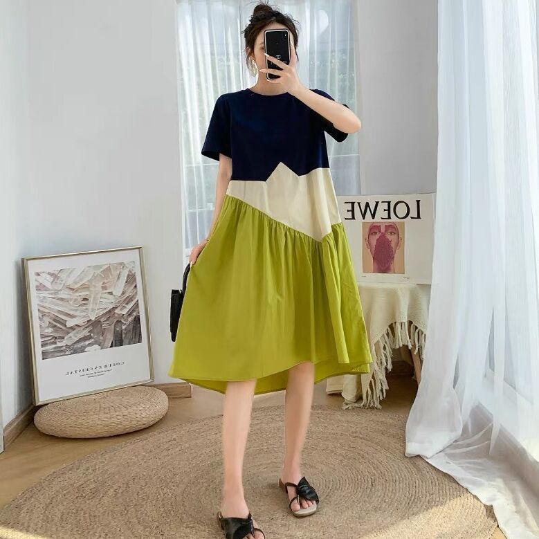 Đầm C11244 tay ngắn thời trang dành cho nữ cỡ lớn 45-80kg