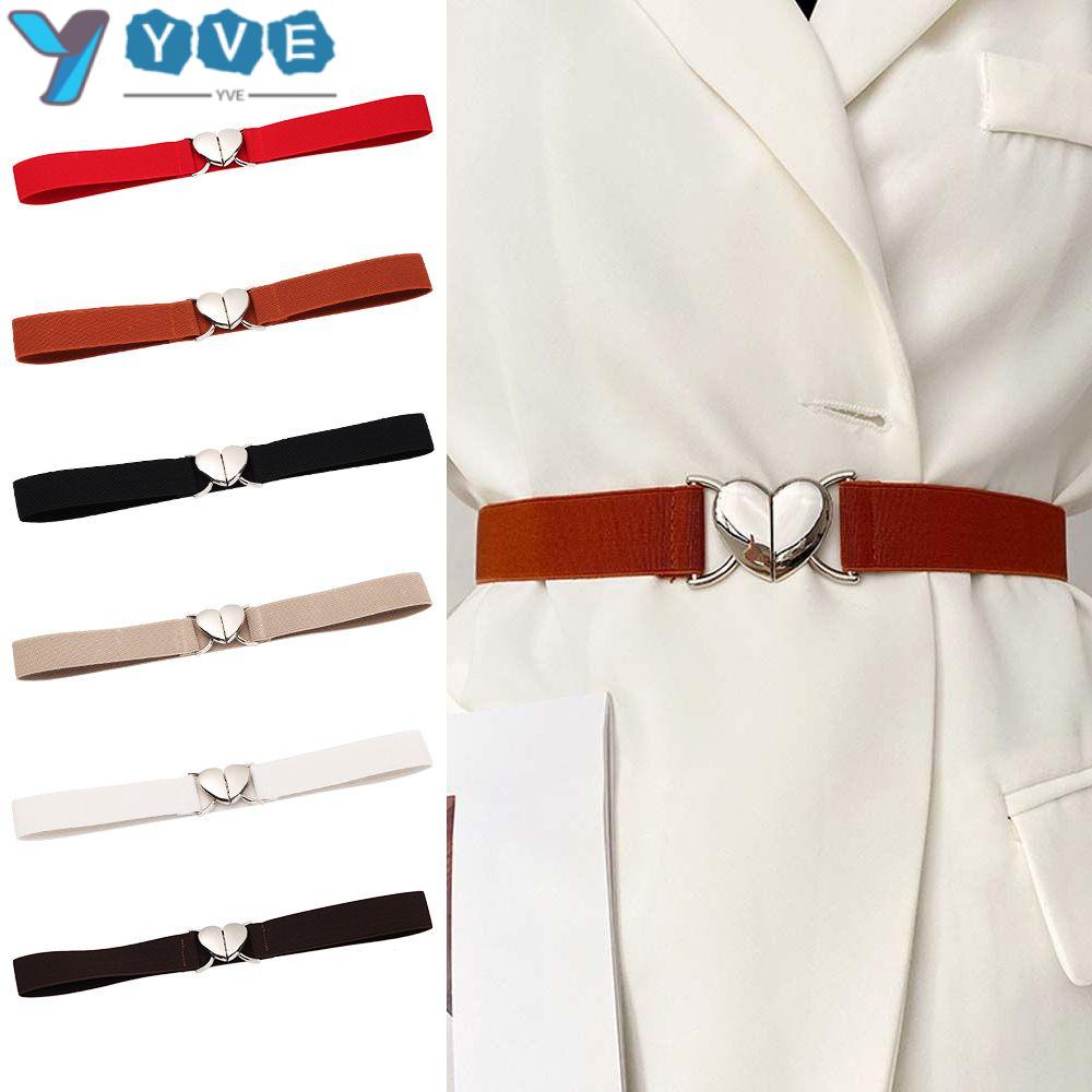 YVE Thắt Lưng Co Giãn Khóa Trái Tim Trang Trí Đầm Nữ