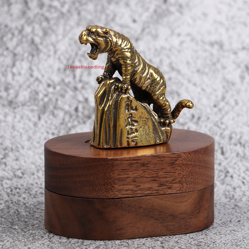 Set 2 Tượng Hổ Mini Bằng Đồng Thau Phong Cách Trung Hoa 2022