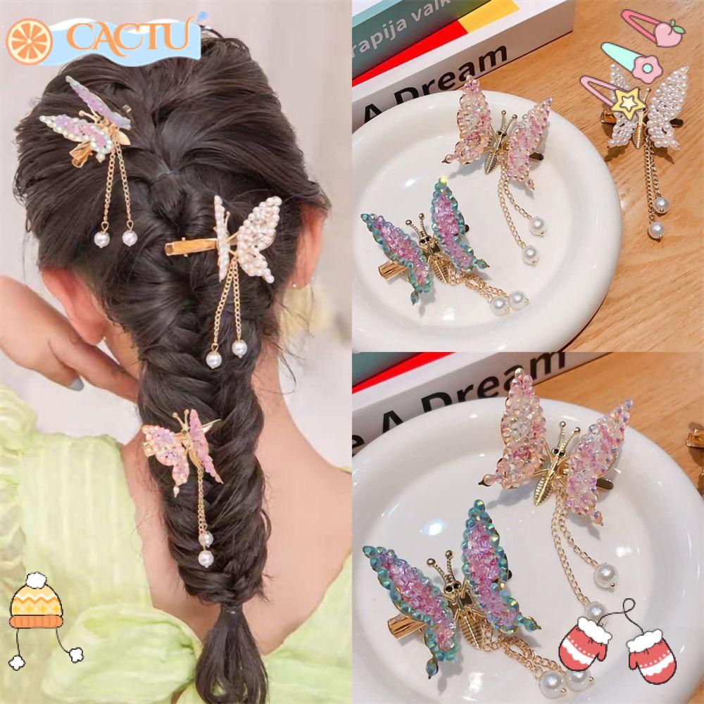 CACTU Bộ 2 Kẹp Tóc Hình Bướm Nhiều Màu Sắc