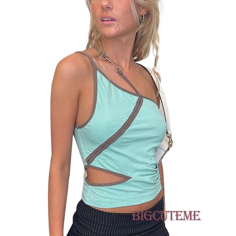 [] - Áo Croptop Không Tay Cắt Chéo Hở Lưng Mùa Hè Đường Phố Cho Nữ