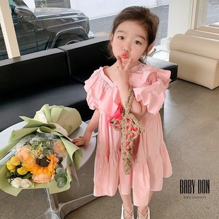 Đầm Cổ Tim Tay Phồng Cho Bé Gái