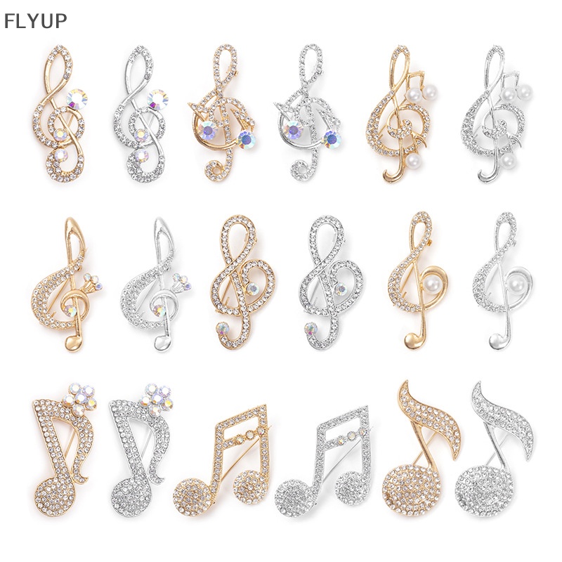 Ghim Cài Áo Hình Nốt Nhạc Đính Đá Sáng Tạo Cho Nữ