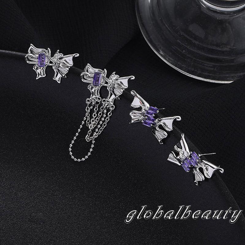 Bông Tai Kiểu Tua Rua Không Đối Xứng Dễ Thương Cho Nữ