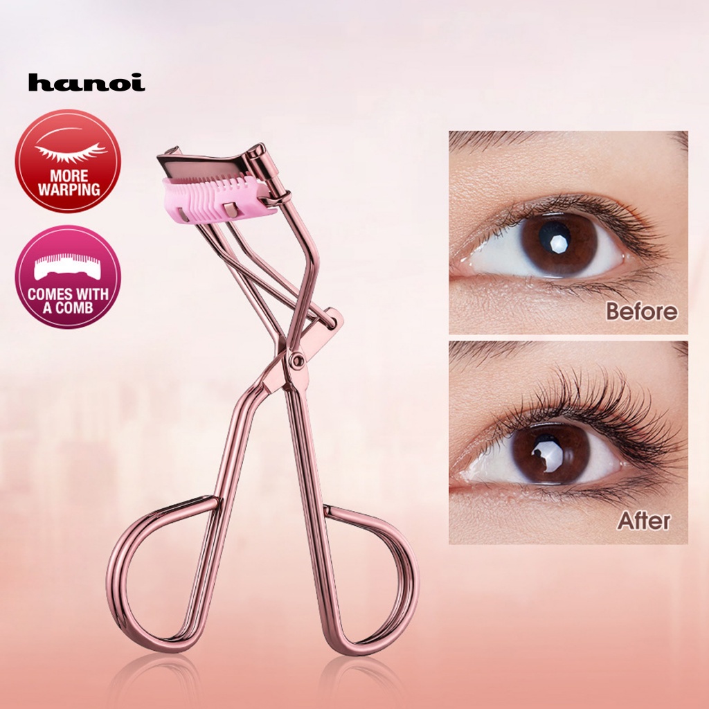Dụng Cụ Uốn Cong Lông Mi Tự Nhiên Bằng Cao Su Dẻo Kèm Lược Tiện Dụng