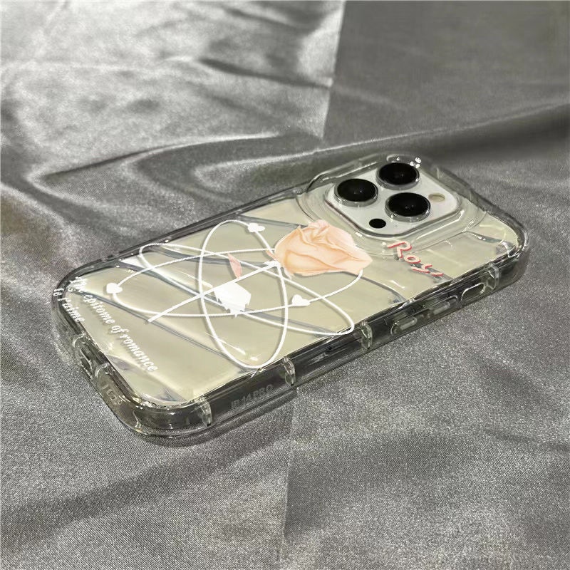 Ốp Điện Thoại Mềm Trong Suốt In Hình Hoa Hồng Cho Iphone 14Promax 1312 / 11 7 / 8plus xr / sins HZEU
