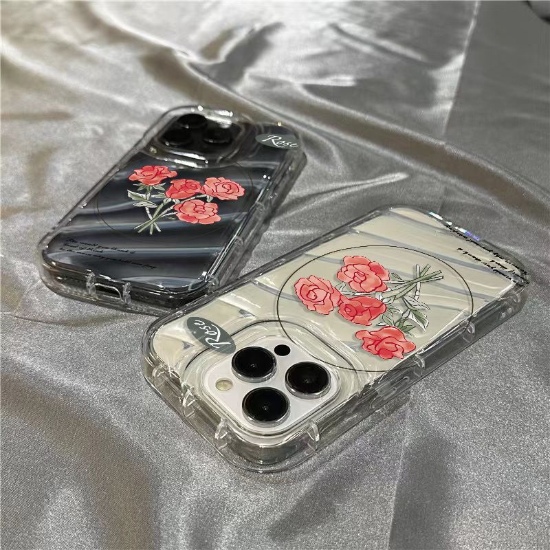 Ốp Điện Thoại Mềm Trong Suốt In Hình Hoa Hồng Cho Iphone 14Promax 1312 / 11 7 / 8plus xr / sins N9IQ