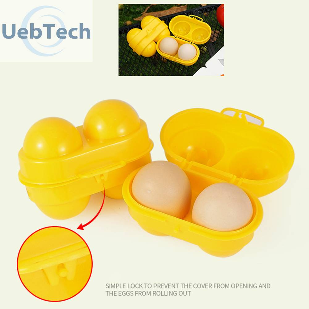 Hộp Đựng Trứng 2 Ngăn Màu Vàng Dùng Đi Cắm Trại