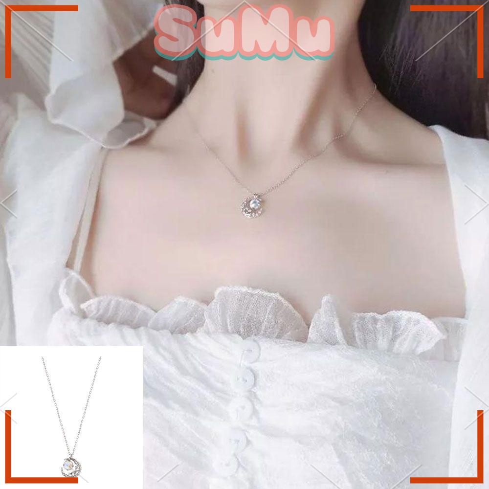 SUMU Vòng cổ MóC XíCh MặT ĐíNh Kim Cương Giả ThờI