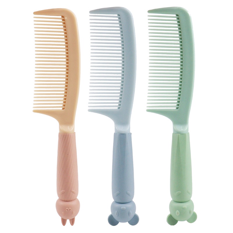 Lược chải tóc cầm tay một màu trơn đỉnh đầu lược hoạ tiết hình thú có tai đơn giản LUOC06