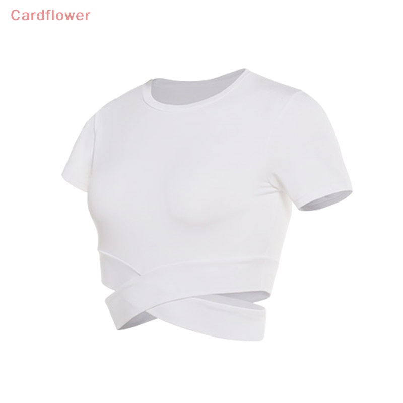 Áo Thun Croptop Tay Ngắn Màu Trơn Thời Trang Tập Yoga / Chạy Bộ Cho Nữ Mới