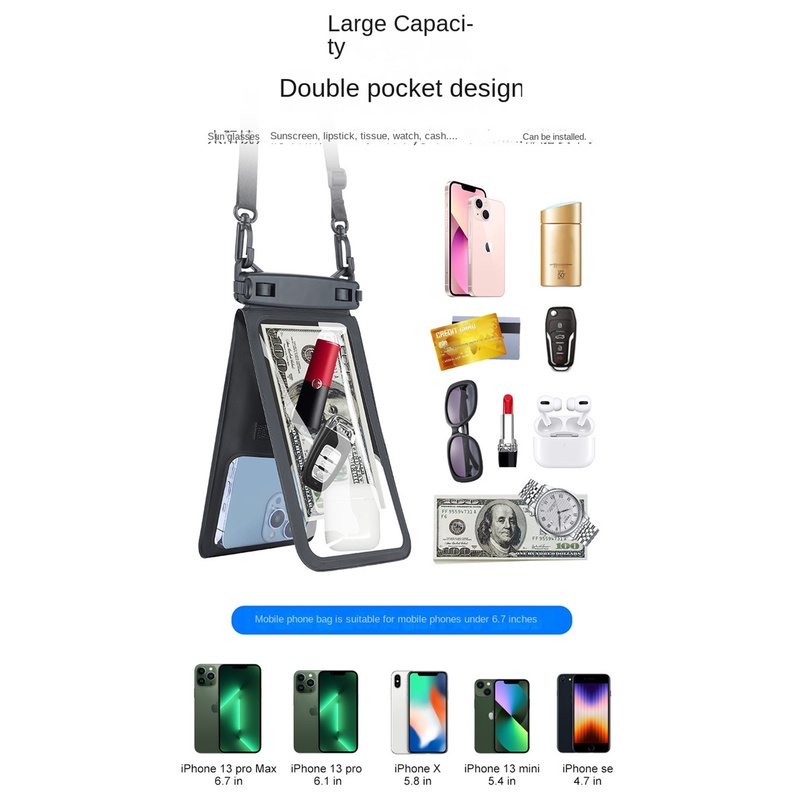 Túi Đựng Điện Thoại Di Động Bằng Nhựa Trong Suốt Chống Nước Có Thể Chạm Màn Hình Cảm Ứng