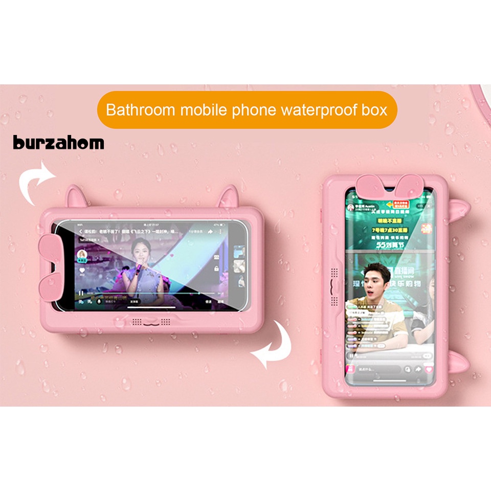 Giá Đỡ Điện Thoại Trong Suốt 60 Độ Tiện Dụng Cho Phòng Tắm