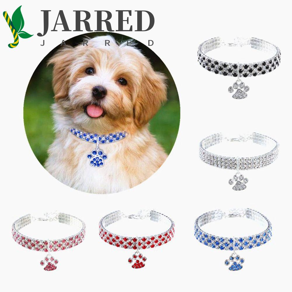 JARRED Vòng Cổ Hình Dấu Chân Mèo Đính Đá Cho Thú Cưng