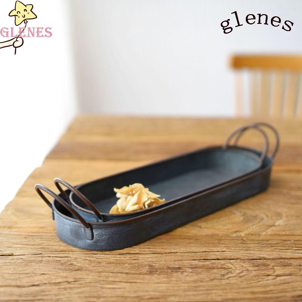 GLENES Khay Kim Loại Đựng Trái Cây Phong Cách Retro Trang Trí Nhà Hàng