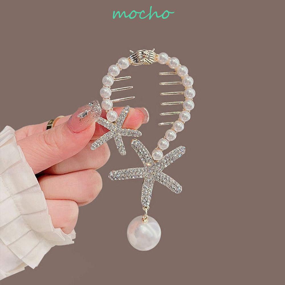 MOCHO Kẹp Tóc Càng Cua Đính Tua Rua Phong Cách Hàn Quốc Thanh Lịch Cho Nữ