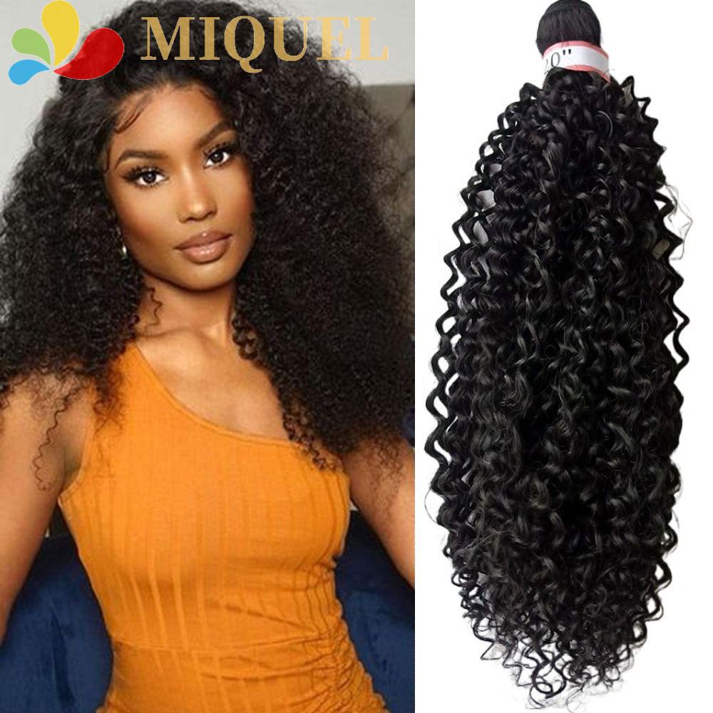 MIQUEL Bộ Tóc Giả Dài Xoăn Màu Đen Vô Hình Cách Nhiệt Dành Cho Nữ