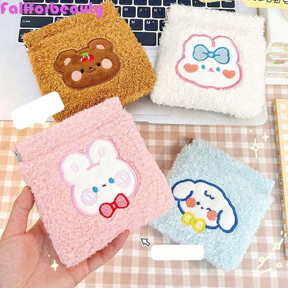 FALLFORBEAUTY Túi Đựng Khăn Giấy Vệ Sinh Dây Cáp Thêu Họa Tiết Chiếc Lá Xinh Xắn Dành Cho Nữ