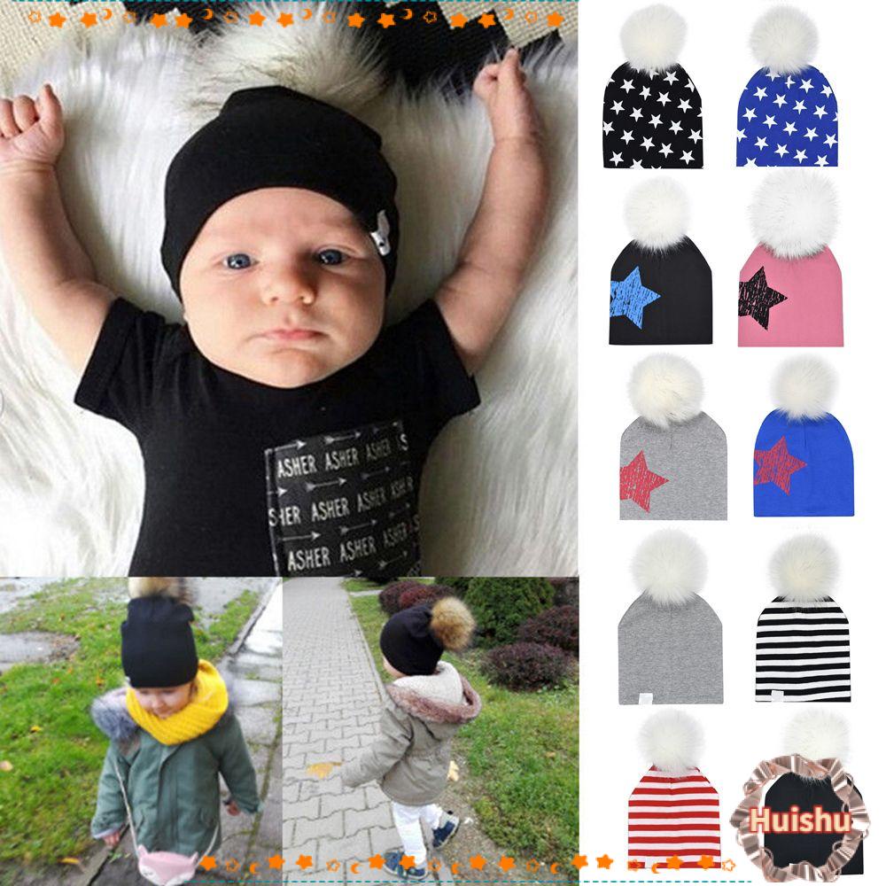 HS Mũ Len Đính Quả Bông Dễ Thương Cho Bé