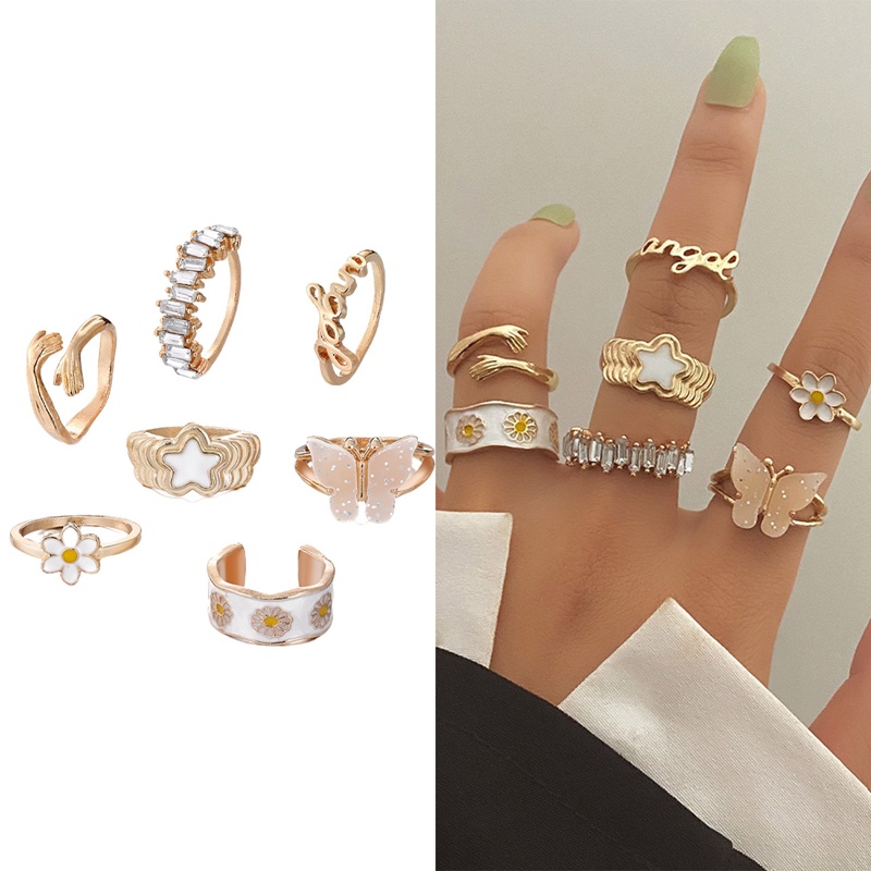 Ygt Set 7 Nhẫn Đeo Khớp Ngón Tay Phong Cách Bohemian Thời Trang Cho Nữ