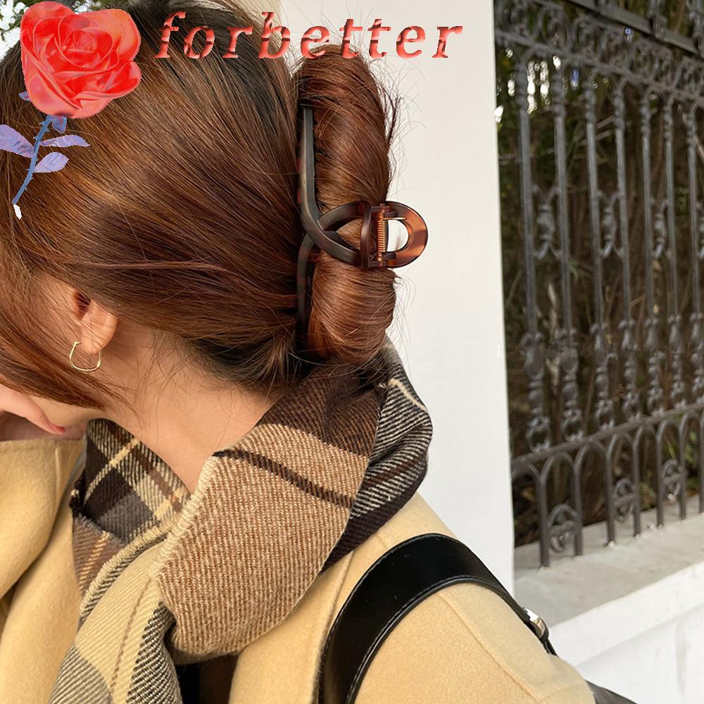 FORBETTER Kẹp Càng Cua Họa Tiết Hình Học Thời Trang Cho Nữ