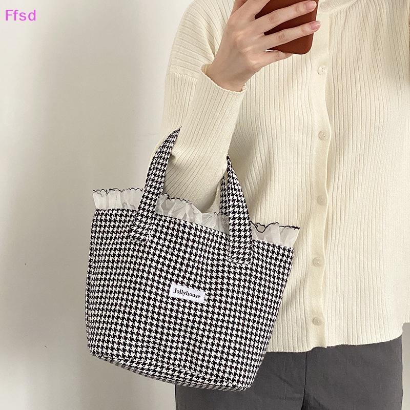 {Ffsd} Túi Xách Vải Canvas Màu Trơn Họa Tiết Ngựa Vằn Phối Ren Lá Sen Sức Chứa Lớn Sáng Tạo Đẹp Mắt Thời Trang * Bán Chạy Cho Nữ