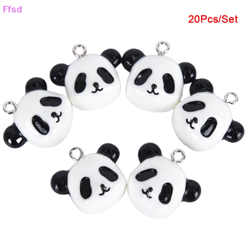 Set 20 Mặt Dây Chuyền Hình Gấu Trúc Bằng Nhựa Resin DIY