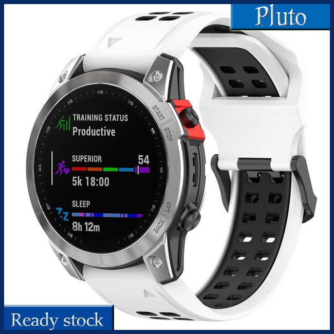 Mới Dây Đeo Silicon Hai Màu Tháo Lắp Nhanh Cho Đồng Hồ Garmin Fenix 7s 6s 5s