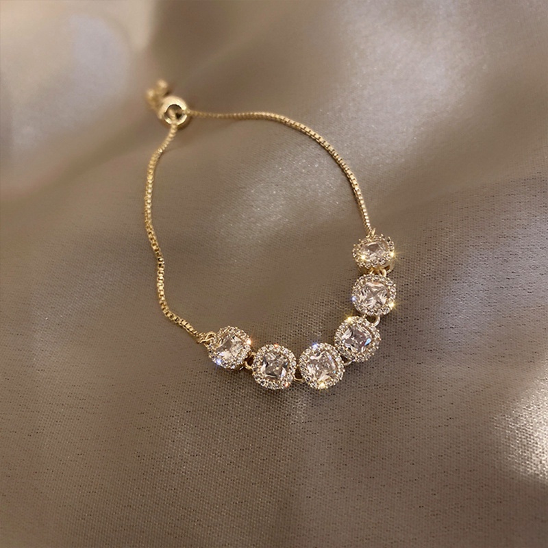 Ygt Vòng Tay Tennis Đính Đá Zircon Tự Nhiên Có Thể Điều Chỉnh Cho Nữ