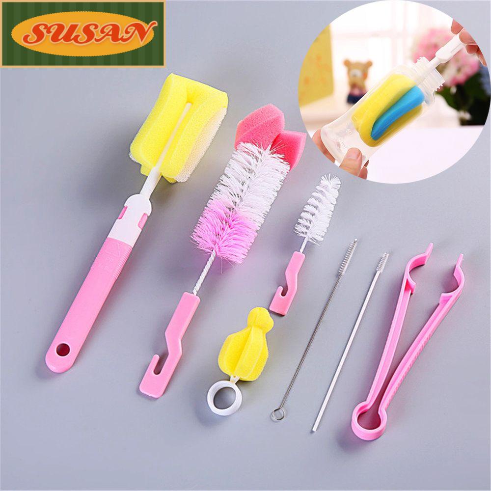 SUSANS Set 7 Cọ Rửa Bình Nước Xoay 360 Độ Mới