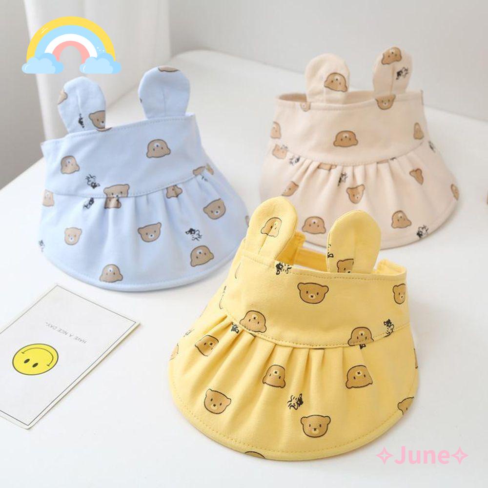 JUNE Mũ Tai Bèo Chống Nắng / Tia UV In Họa Tiết Hoạt Hình Có Thể Điều Chỉnh Kích Cỡ Thời Trang