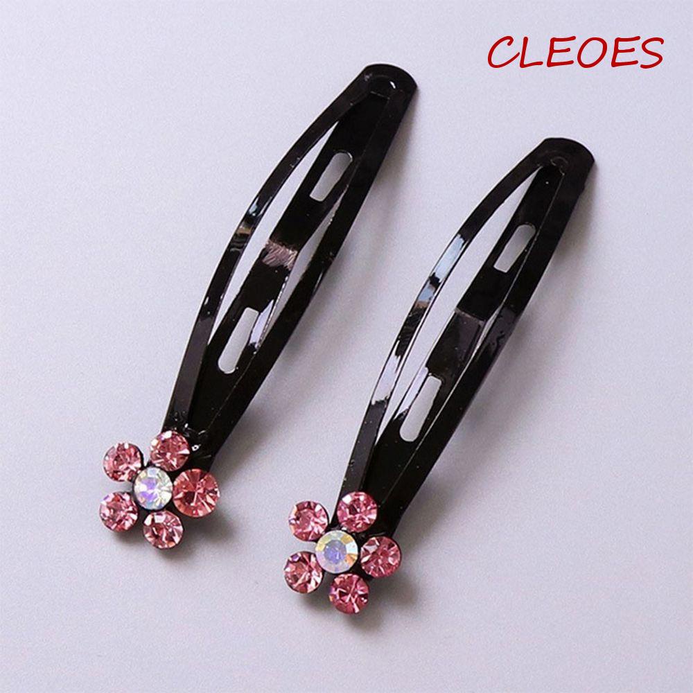 CLEOES Kẹp Tóc Màu Đen Đính Đá Thời Trang Cho Nữ