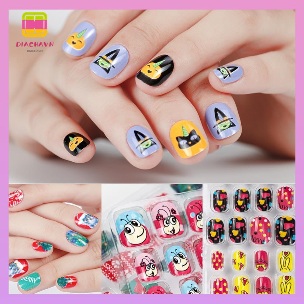 DIACHAVN Set 24 Móng Tay Giả Có Thể Tái Sử Dụng