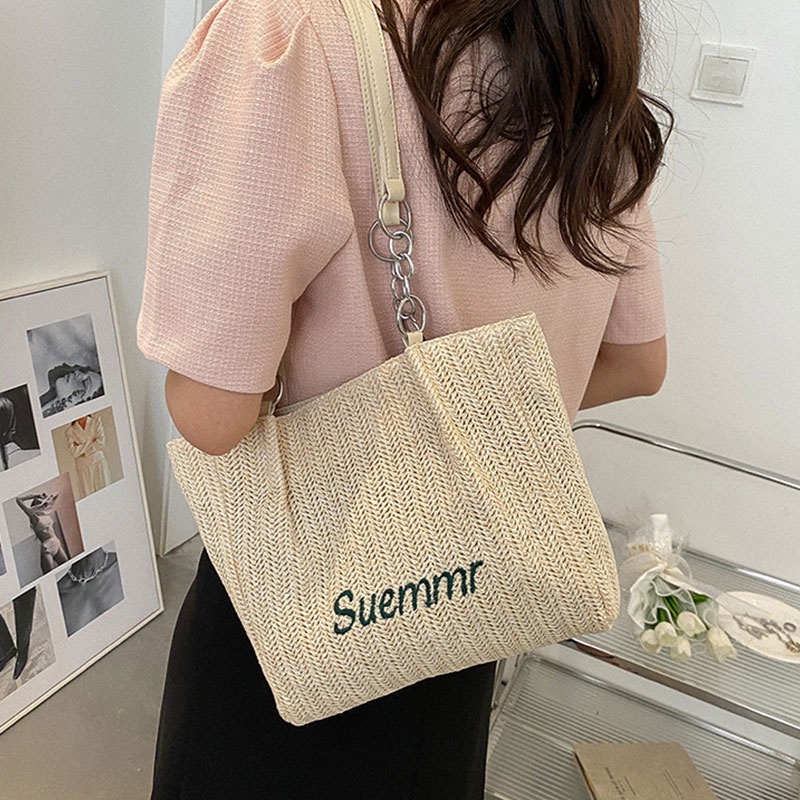 Galancher Túi Xách Dệt Dung Tích Lớn Phong Cách Nhật Bản Cho Nữ