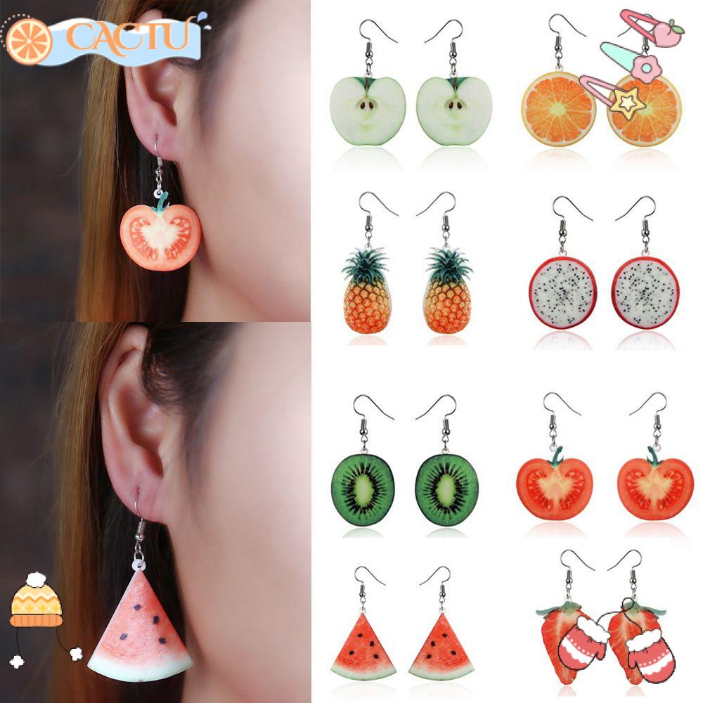 CACTU Bông Tai Dáng Dài Hình Trái Cây Thời Trang